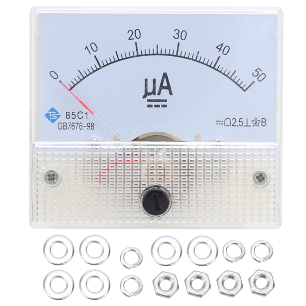 85C1 DC0-50UA Pekar DC Amperemeter Huvud Ampere Mätare Linjekrets Mätenhet