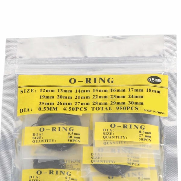 950-dels Set 12mm-30mm Universala Gummitätningar för Urtavlor (0,5mm)