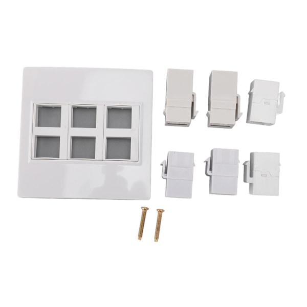 6 Port Multimedie Vægplade 5Gbps 4K 60HZ HD Multimedie Interface Cat6 RJ45 USB3.0 Combo Vægplade Panel