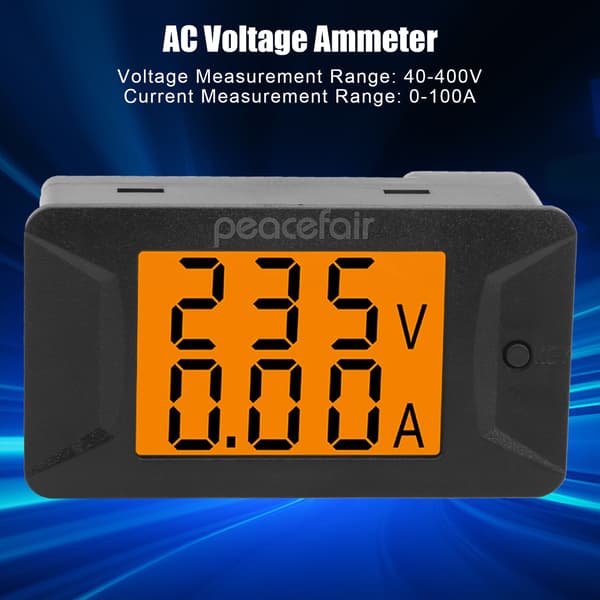 PZEM‑026 AC 40‑400V 100A Dobbel Digital Spenning Ampere Panel Meter Amperemeter Voltmeter 110‑220V