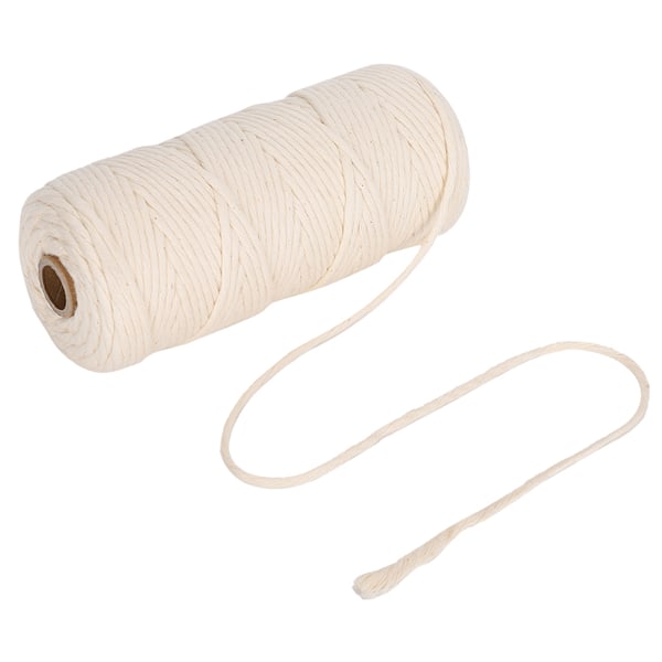 100 m bomuldsreb 3 mm enkelttrådet bomuldsgarn Macrame snor til gør-det-selv håndværk