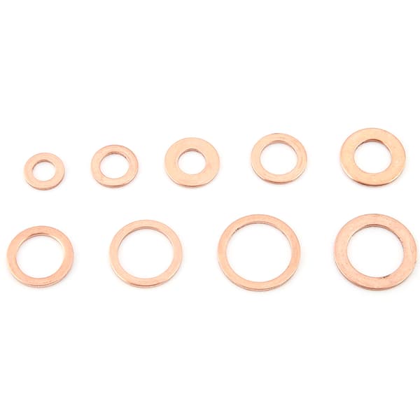 200 stk. kobber skivepakning flat ringforseglingssortimentsett M5 M6 M8 M10 M12 M14