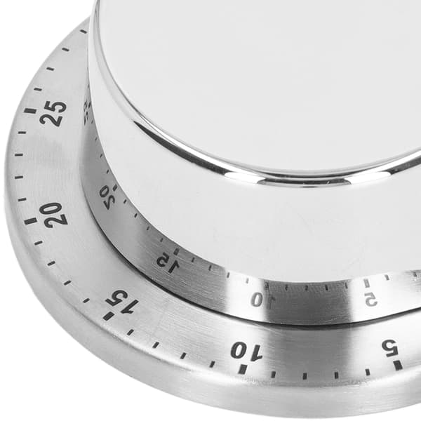 Köksmekanisk timer 304 rostfritt stål magnetisk sug kock matlagning timer klocka vit