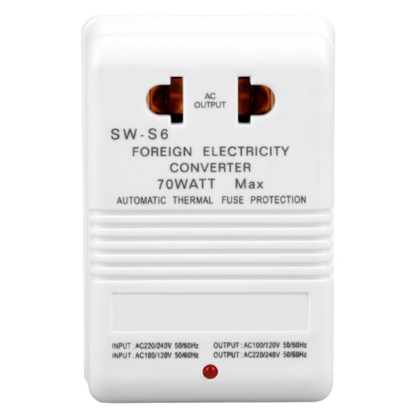 70W 110V/120V till 220V/240V Spänningsomvandlare Transformer (CN Standardkontakt)