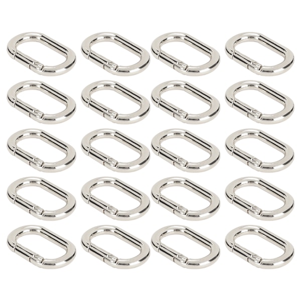 20 st Oval Fjäderspänne 23mm Legering Snäppkrokar Clip för Väskor Plånböcker Nyckelring Rem Svart