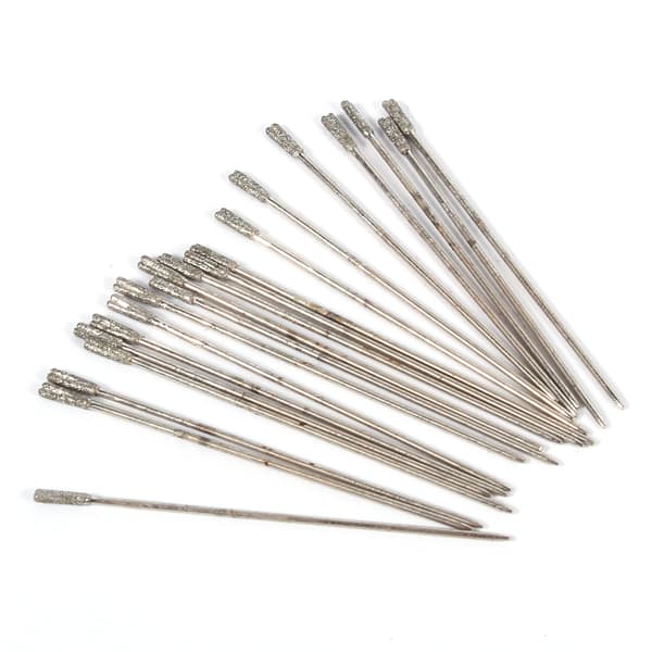 20 stk. 1 mm diamantbelagte lapidariske bor Solid Bits Nål for smykker Agat