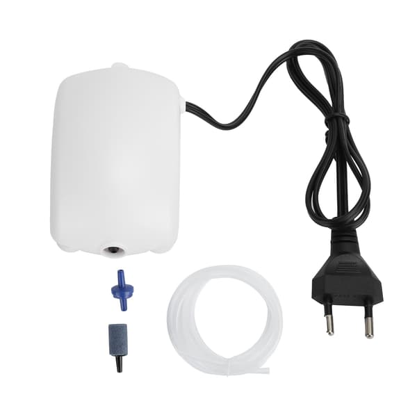 Akvarium Luftpump UltraTyst Akvarium Syrepump med Luftsten Tub Backventil EU 220V