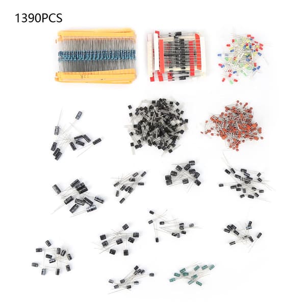 1390PCS Modstand Elektrolytisk Kondensator LED Diode Transistor Keramisk Kondensator Sæt