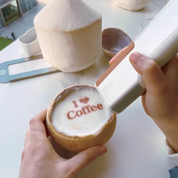Håndholdt printer 300dpi Bærbar Bluetooth-forbindelse Trådløs udskrivning Mini fødevare inkjet printerpen til kaffe latte art yoghurt