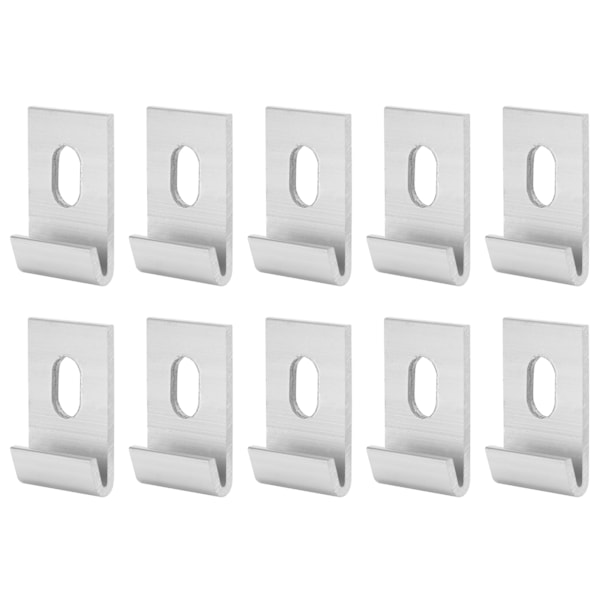 10 stk. Base Clips Krogbeslag Fastgørelser Aluminium Drivhuse Fixture Sæt Sølv