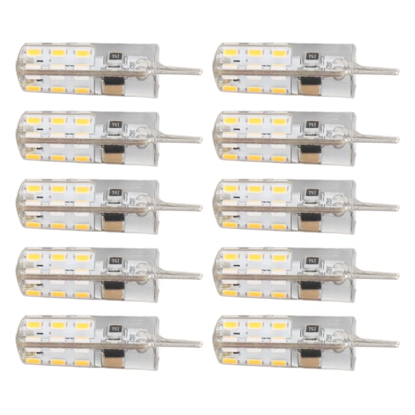 10 st G4 LED-lampor Bi-stiftsockel Silikon Varmvit 3000K 1,5W AC220V 110LM Landskapslampor Ersättning