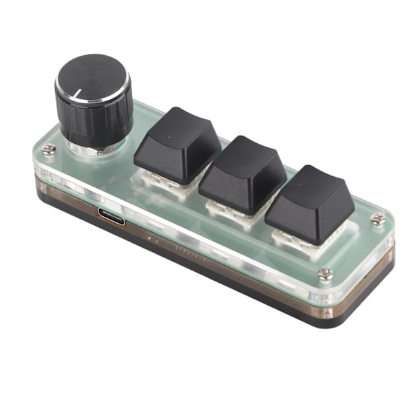 3 Tasters Lite Tastatur Multifunksjonell Snarvei RGB Bakgrunnsbelysning USB Mekanisk Tastatur med Knapp for DIY Programmering Gaming