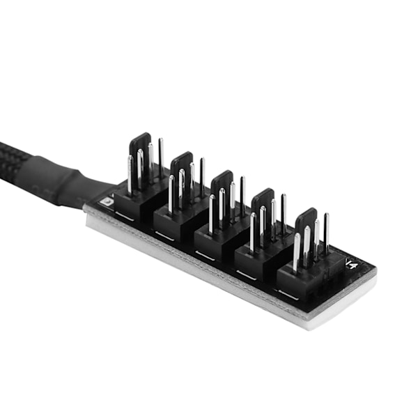 5-Port PC 4-Pin PWM CPU-kylfläktssplitternav, Adapter, Flätad Kabel, 1 Honkontakt till 5 Hankontakter