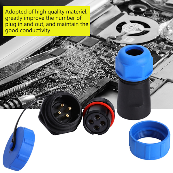 IP68 SP21 4-benet Vandtæt Plastik Aviation Stik Socket Konnektor (4-benet)