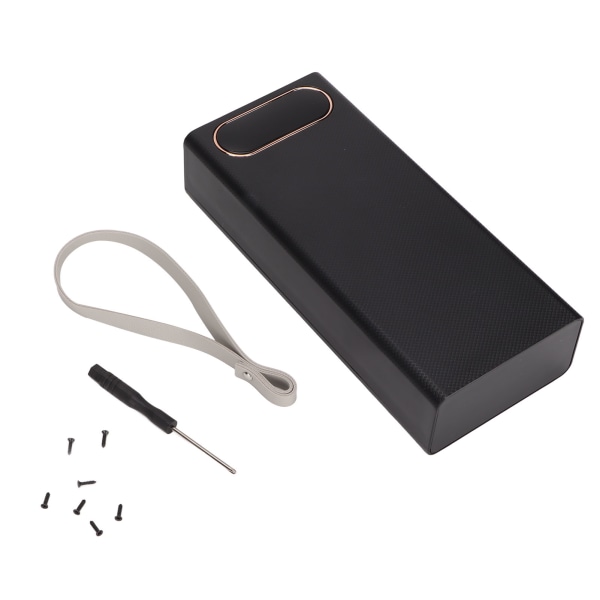 L16 16x18650 DIY Power Bank 2 USB -ulostuloa Akkukotelo LCD-näytöllä ja Micro Type C -tuloportilla, musta
