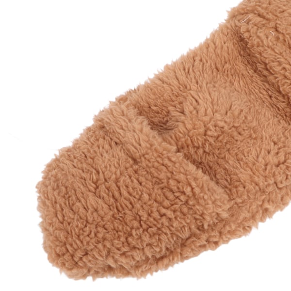 Över Knä Fuzzy Strumpor Vinter Hem Sov Mjuk Tjock Andningsbar Plysch Strumpor Benvärmare Brun