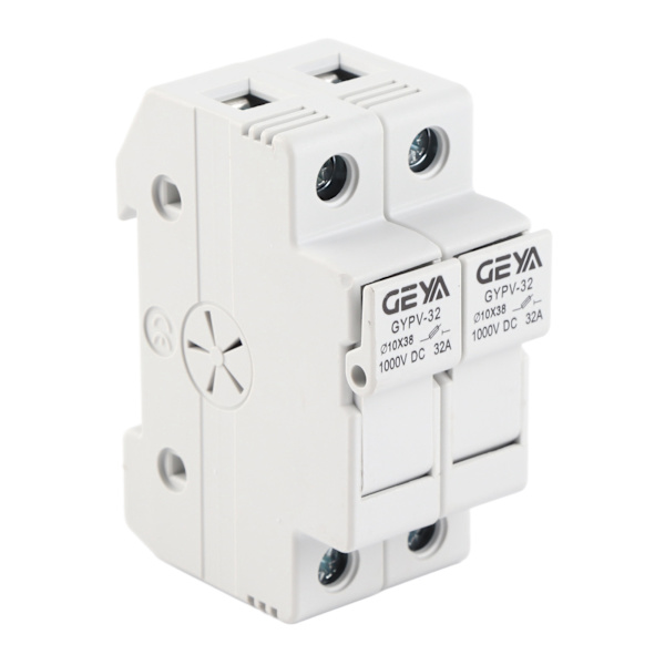 2P 32A PV Sikringsholder med 2 stk. 20A Fotovoltaiske Sikringer for Kraftproduksjonssystem 1000VDC