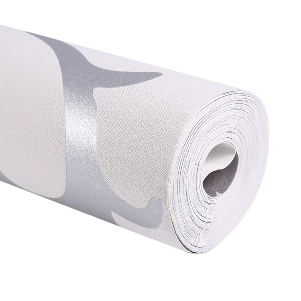 Luksuriøst Præget Nonwoven Soveværelse 3D Vertikal Tapet Boligindretning Sølv