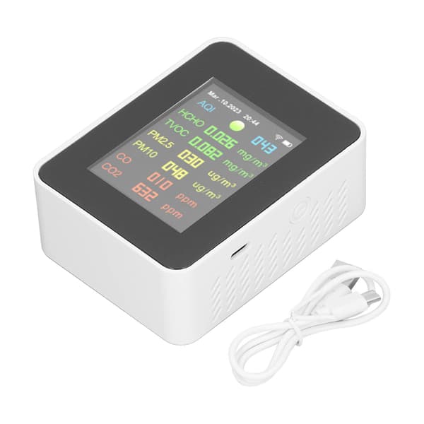 9 i 1 Luftkvalitetsmåler WiFi Luftdetektor Farve LCD Digital Display Multifunktionel Indendørs Testmåler