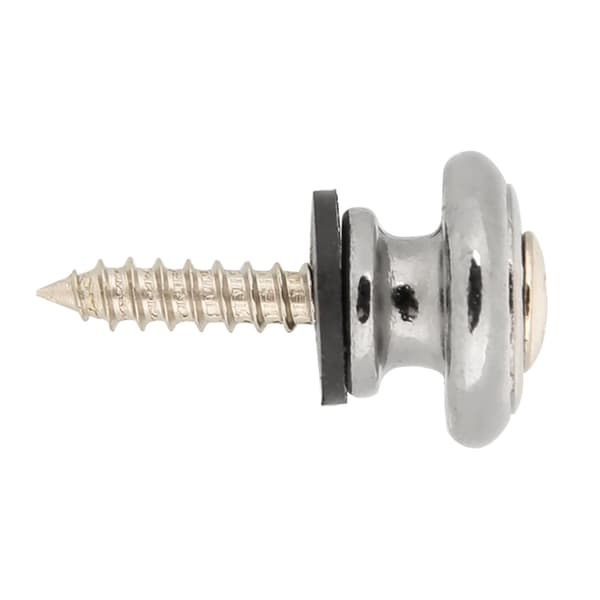 10 st Gitarrband Lås Knapp Metall Ändstift med Skruv för Ukulele Elbas (Silver)