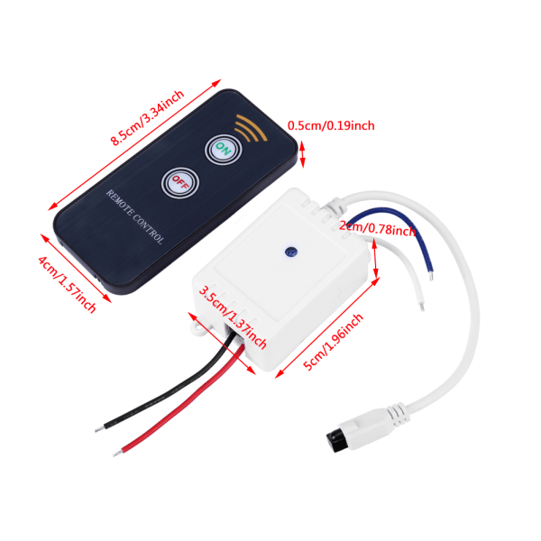 1-kanals 12V IR-fjärrkontrollmodul, trådlös mottagare, ON/OFF reläbrytare