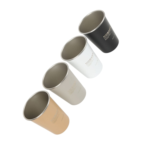 4 st Campingmuggset 350ml 304 Rostfritt Stål Hög Hårdhet Lättvikt 4 Färger Utomhus Rese Picknick Drickmuggar Allmän Stil