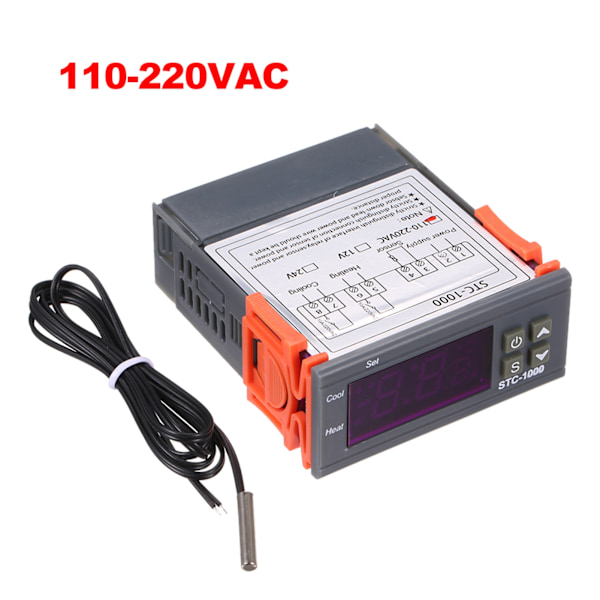STC-1000 Digital Temperaturregulator Värme Kylning Centigrad Termostat med Sensor