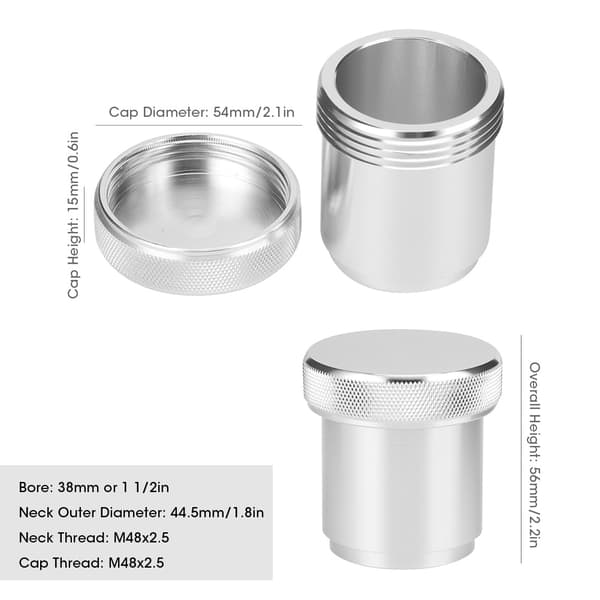 Bränsletanklock i aluminiumlegering, svetsbar, med 1,5 tums innerdiameter, modifierade bildelar, silver