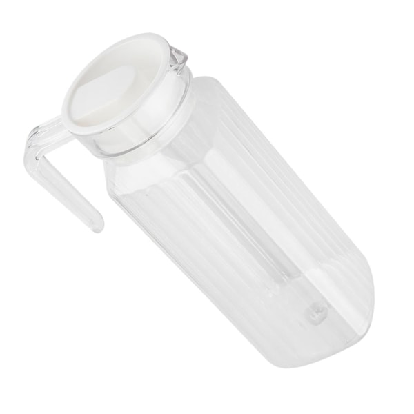 1100 ml Transparent Akryl Saftflaska med Randigt Vatten Isvatten Saftkanna med Lock för Bar Hem