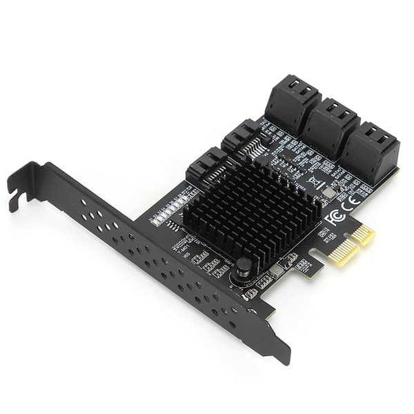 PCI E til SATA3.0 Utvidelseskort 8 Porter Adapter Riserkort Stasjonær Datamaskin Tilbehør