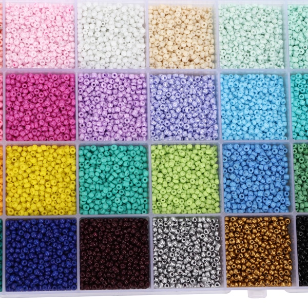 14000 st armband pärlor 28 färger 2 mm glasfröpärlor för smycken gör DIY Art