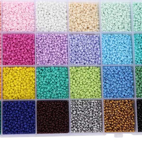 14000 st Pärlor för Armband 28 Färger 2mm Glasfrö Pärlor för Smyckestillverkning DIY Konst
