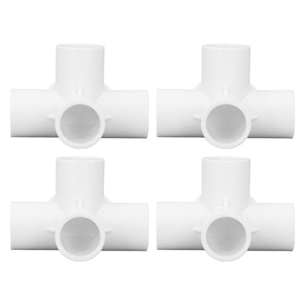 10 st 4-vägs PVC-koppling av armbågsrör 25 mm set för möbelanslutning Vit
