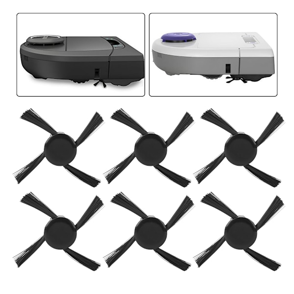 6 st Sidoborstar Passar för Neato Botvac D7 D5 D3 D7500 D8500 D80 N0B9 Robotdammsugare