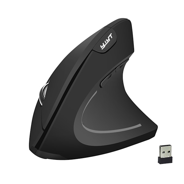YWYT 2.4G Trådløs Vertikal Mus Ergonomisk Vertikal Mus Oprejst Mus Optisk Mus 3 Justerbare bevægelseshastighedsniveauer/ Plug&Play Sort