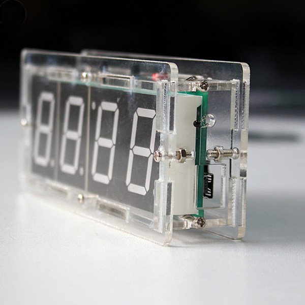 DIY Elektronisk Klocka Kit C51 SCM Process Ljuskontroll Stor LED-Skärm Komponenter