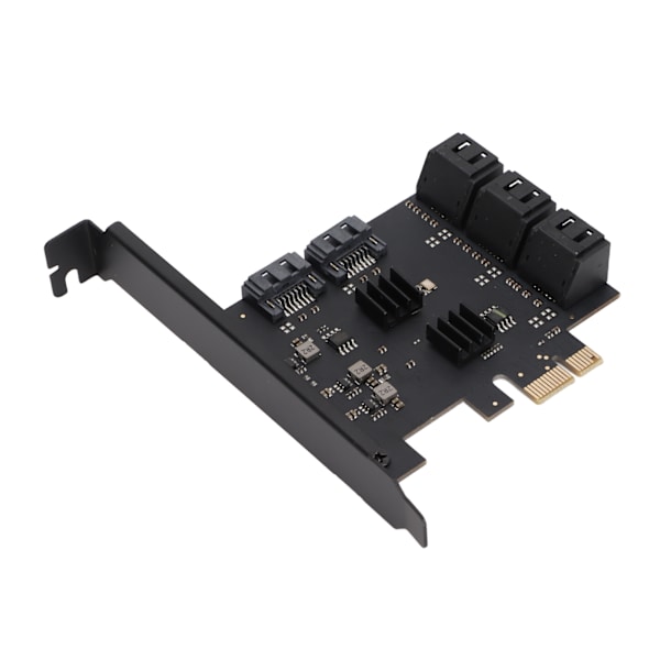 Adapterikortti 6Gbps Multi Port PCIE 1X - 8 Porttia SATA3.0 Musta PCIE-laajennuskortti Windowsille, Linuxille ja OS X:lle