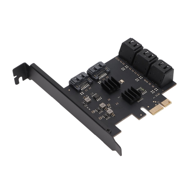 Adapterkort 6Gbps Multiport PCIE 1X till 8 Portar SATA3.0 Svart PCIE Utbyggnadskort för Windows för Linux för OS X