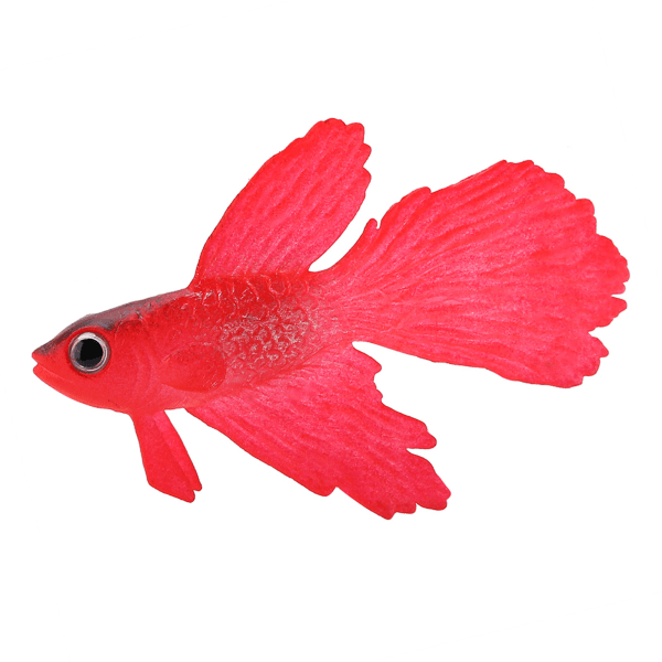 Akvarium dekoration Rolig konstgjord silikon liten fisk akvarium prydnad Röd Betta fisk