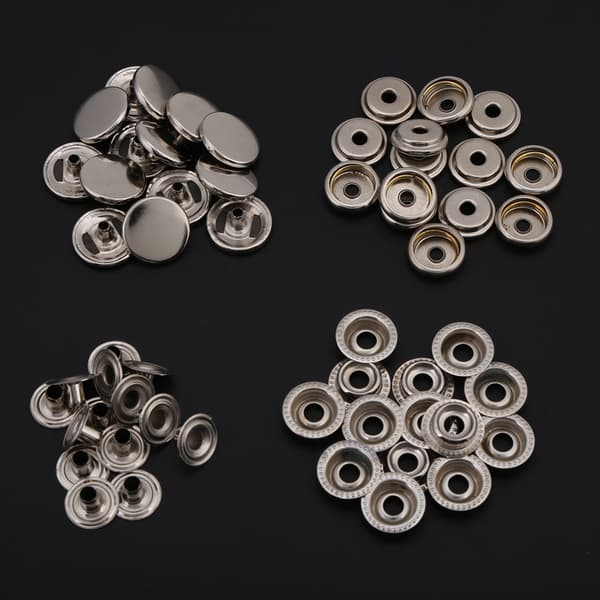 Tryckknappar i metall för läderkläder Jacka Reparation (silver 3 st verktyg)