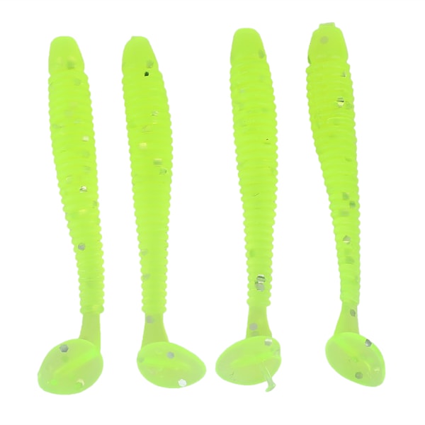 50 stk. 5 cm Myke Plastfiskesluker T-hale Mark Agnfiskeredskap Tilbehør Fluorescerende Grønn