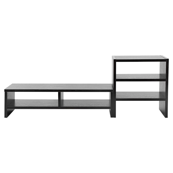 Computer Laptop Skærm Riser Stand Desktop Opbevaringsorganisator 3-lags Hylde (Sort Valnød)