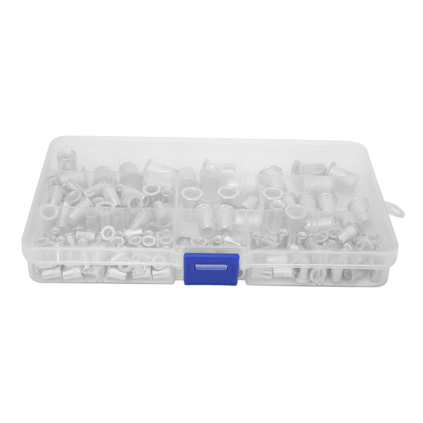 150 st M3 M4 M5 M6 M8 Aluminium Nitar med gängade insatser Muttrar Kit Hårdvara Fästelement