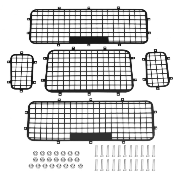 5 stk. Metal Vinduesbeskyttelsesnet til Traxxas TRX-4 1/10 Skala RC Crawler Bil