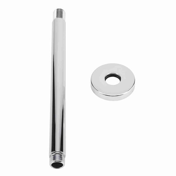 Rustfrit stål rundt brusehoved arm rør vægmontering til badeværelse loft brusehoved (25 cm)