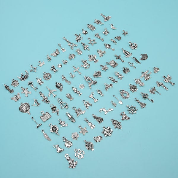 DIY-hängen Tillbehör Djup silverlegering för handgjorda smyckenstillverkning (100 st stilar)