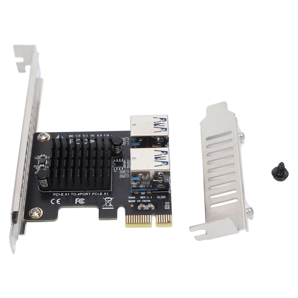 PCI E Utbyggnadskort 1 till 4 PCIE-portar Plug-in-design Anti-interferens PCIE Riser-kort för stationär dator