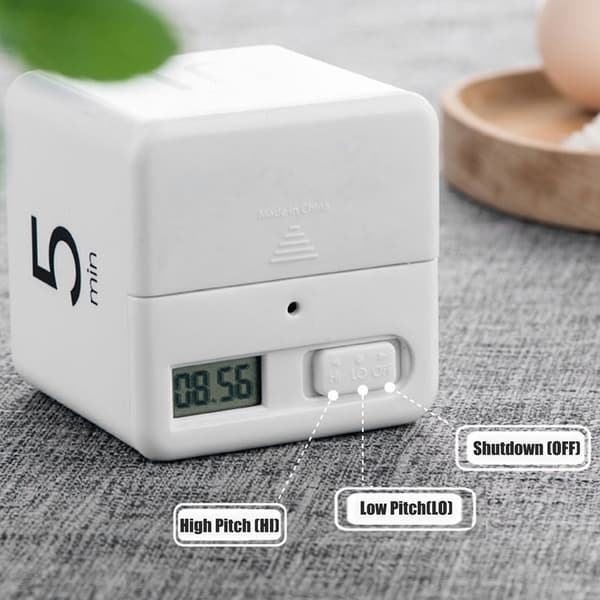 Gravity Sensor Kubisk Digital Timer med Display Tidsstyring til Hjemmekøkken Skole Kontor 1‑3‑5‑10 Minut