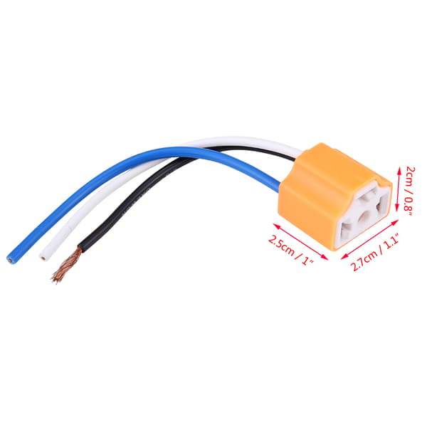 2 stk. hun keramisk forlygte stik adapter fatning til H4/9003/HB2