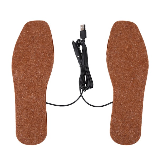 1 Par USB-drivna Uppvärmda Skosulor för Varma Fötter Bruna (Herr)